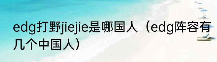 edg打野jiejie是哪国人（edg阵容有几个中国人）