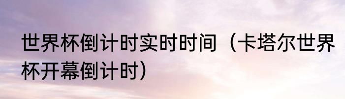 世界杯倒计时实时时间（卡塔尔世界杯开幕倒计时）