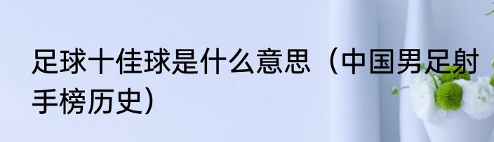 足球十佳球是什么意思（中国男足射手榜历史）