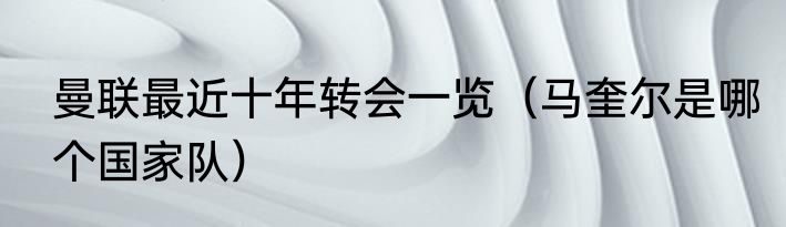 曼联最近十年转会一览（马奎尔是哪个国家队）