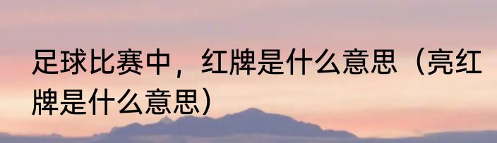 足球比赛中,红牌是什么意思(亮红牌是什么意思)