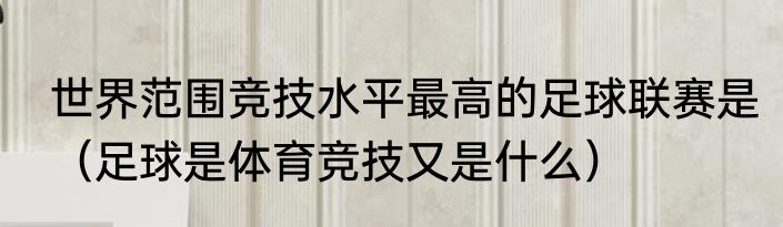 世界范围竞技水平最高的足球联赛是（足球是体育竞技又是什么）
