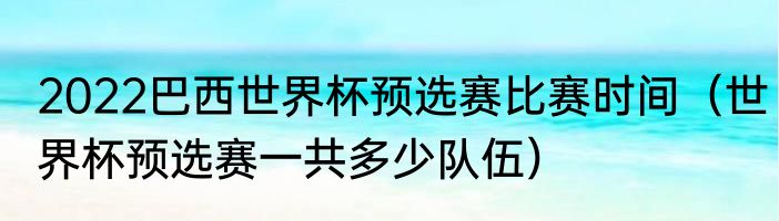 2022巴西世界杯预选赛比赛时间（世界杯预选赛一共多少队伍）