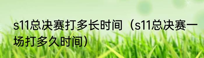 s11总决赛打多长时间（s11总决赛一场打多久时间）