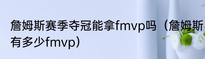詹姆斯赛季夺冠能拿fmvp吗（詹姆斯有多少fmvp）