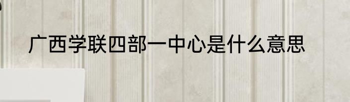 广西学联四部一中心是什么意思