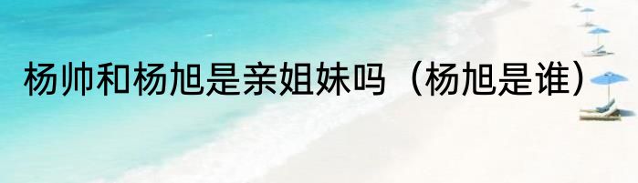 杨帅和杨旭是亲姐妹吗（杨旭是谁）