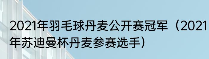2021年羽毛球丹麦公开赛冠军（2021年苏迪曼杯丹麦参赛选手）