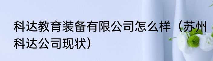 科达教育装备有限公司怎么样（苏州科达公司现状）