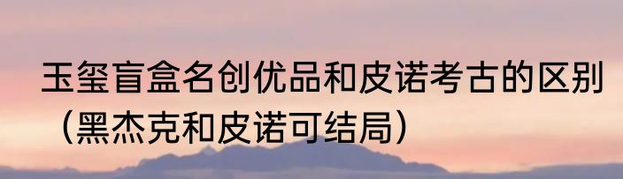 玉玺盲盒名创优品和皮诺考古的区别（黑杰克和皮诺可结局）