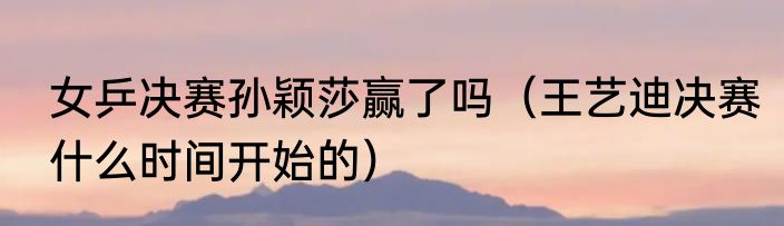 女乒决赛孙颖莎赢了吗（王艺迪决赛什么时间开始的）