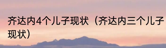 齐达内4个儿子现状（齐达内三个儿子现状）
