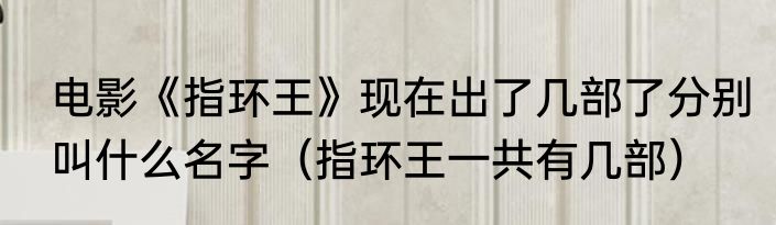 电影《指环王》现在出了几部了分别叫什么名字（指环王一共有几部）