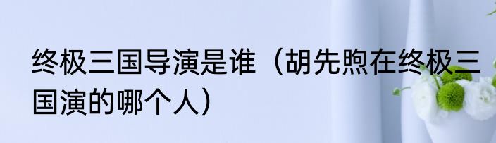 终极三国导演是谁（胡先煦在终极三国演的哪个人）