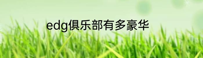 edg俱乐部有多豪华