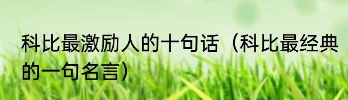 科比最激励人的十句话（科比最经典的一句名言）