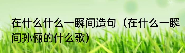 在什么什么一瞬间造句（在什么一瞬间孙俪的什么歌）