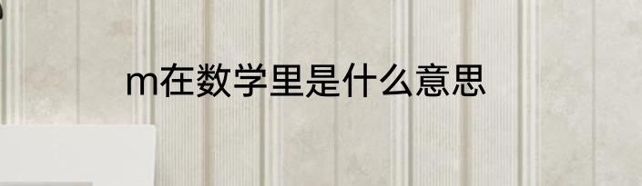 m在数学里是什么意思