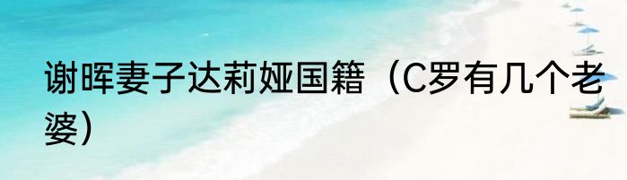 谢晖妻子达莉娅国籍（C罗有几个老婆）