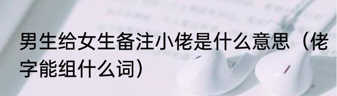 男生给女生备注小佬是什么意思（佬字能组什么词）