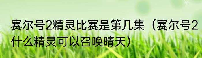赛尔号2精灵比赛是第几集（赛尔号2什么精灵可以召唤晴天）