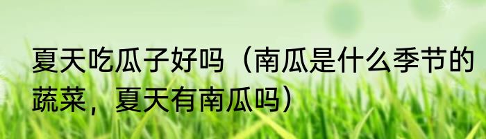 夏天吃瓜子好吗（南瓜是什么季节的蔬菜，夏天有南瓜吗）