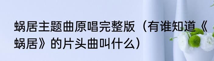 蜗居主题曲原唱完整版（有谁知道《蜗居》的片头曲叫什么）