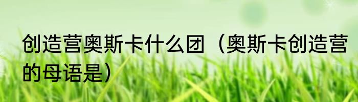 创造营奥斯卡什么团（奥斯卡创造营的母语是）