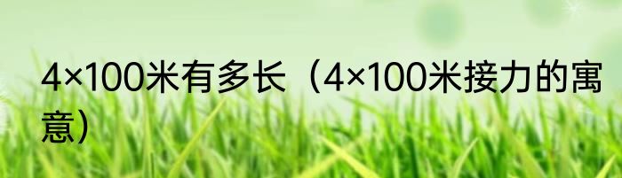 4×100米有多长（4×100米接力的寓意）