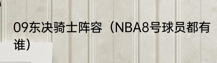 09东决骑士阵容（NBA8号球员都有谁）
