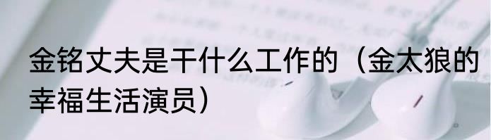 金铭丈夫是干什么工作的（金太狼的幸福生活演员）