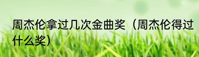 周杰伦拿过几次金曲奖（周杰伦得过什么奖）