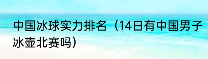 中国冰球实力排名（14日有中国男子冰壶北赛吗）