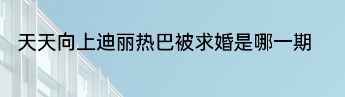 天天向上迪丽热巴被求婚是哪一期
