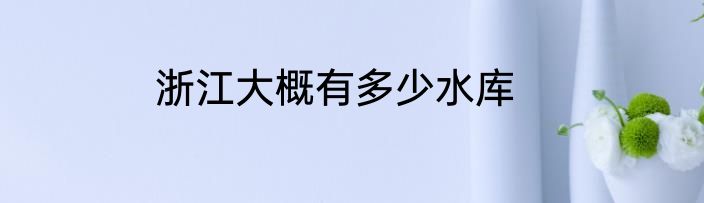 浙江大概有多少水库
