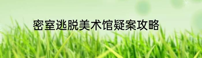 密室逃脱美术馆疑案攻略