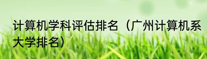 计算机学科评估排名（广州计算机系大学排名）