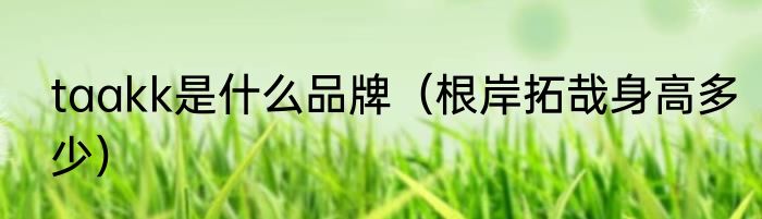 taakk是什么品牌（根岸拓哉身高多少）