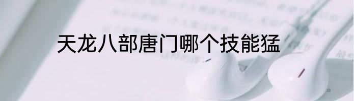 天龙八部唐门哪个技能猛