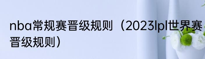 nba常规赛晋级规则（2023lpl世界赛晋级规则）