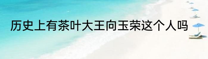 历史上有茶叶大王向玉荣这个人吗