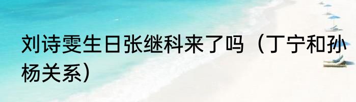 刘诗雯生日张继科来了吗（丁宁和孙杨关系）