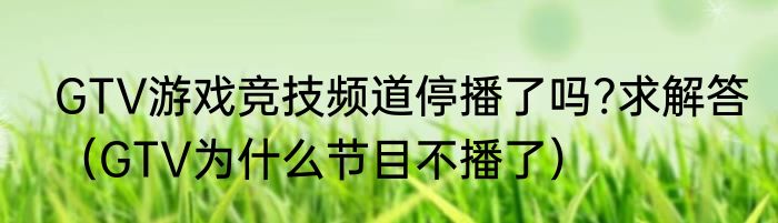 GTV游戏竞技频道停播了吗?求解答（GTV为什么节目不播了）