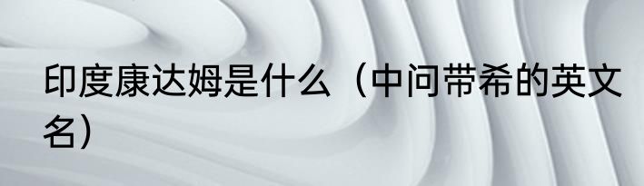 印度康达姆是什么（中问带希的英文名）