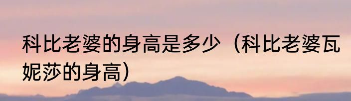 科比老婆的身高是多少（科比老婆瓦妮莎的身高）