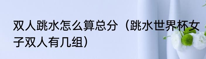 双人跳水怎么算总分（跳水世界杯女子双人有几组）