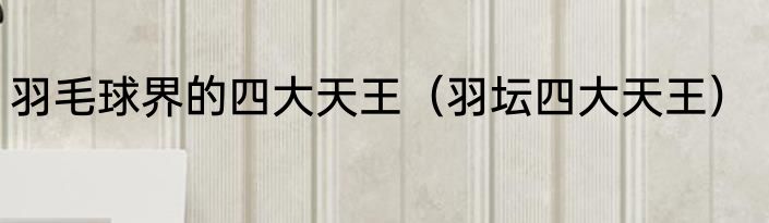 羽毛球界的四大天王（羽坛四大天王）