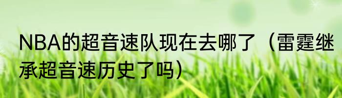 NBA的超音速队现在去哪了（雷霆继承超音速历史了吗）