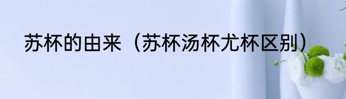 苏杯的由来（苏杯汤杯尤杯区别）