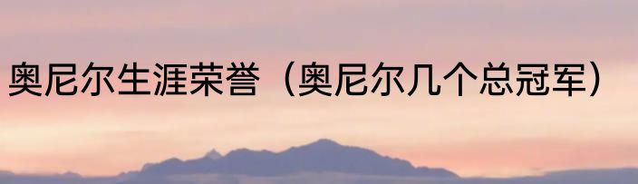 奥尼尔生涯荣誉（奥尼尔几个总冠军）